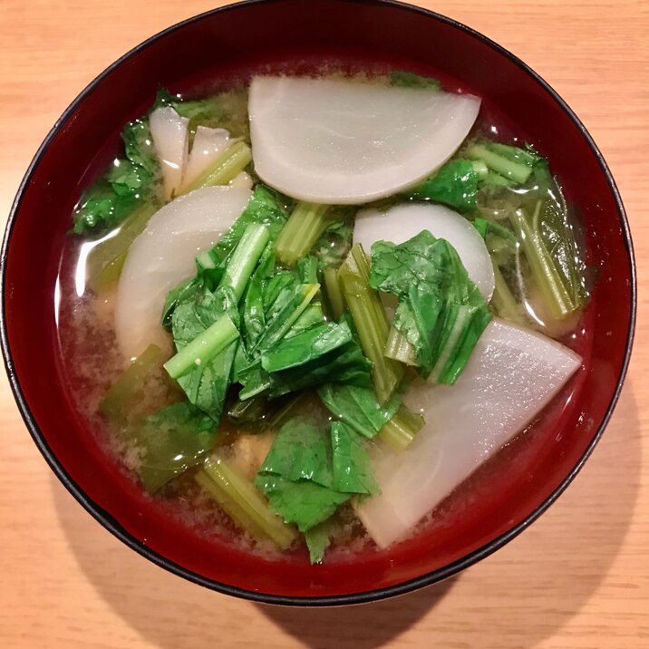 カブと舞茸の味噌汁